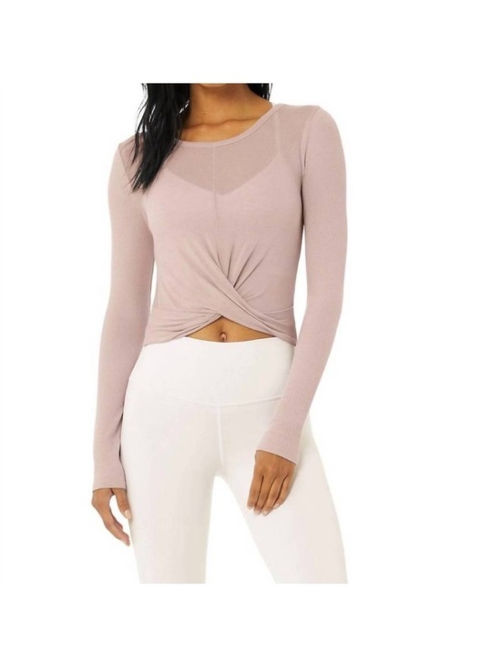 Alo Cover Long Sleeve Top in Dusty Pink